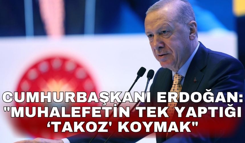 Cumhurbaşkanı Erdoğan: "Muhalefetin tek yaptığı ‘takoz' koymak"