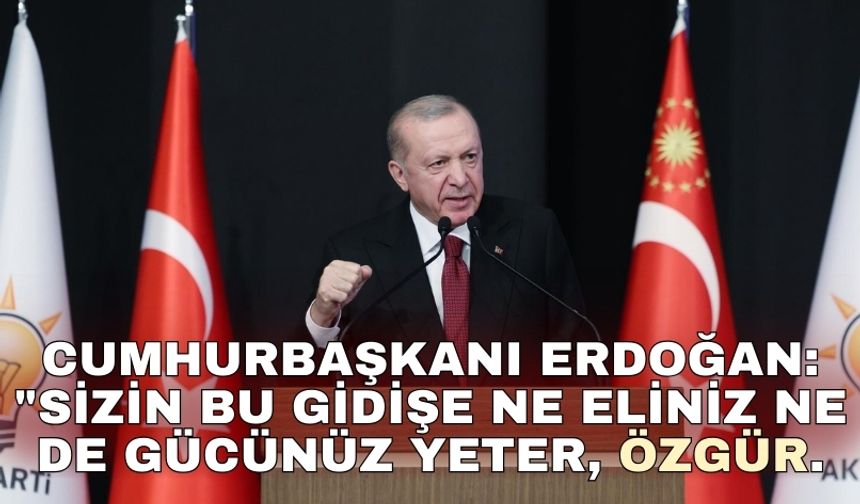 Cumhurbaşkanı Erdoğan: "Sizin bu gidişe ne eliniz ne de gücünüz yeter, Özgür.