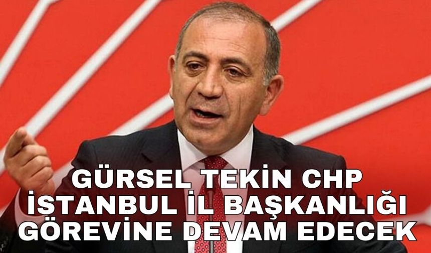 Gürsel Tekin CHP İstanbul İl Başkanlığı görevine devam edecek