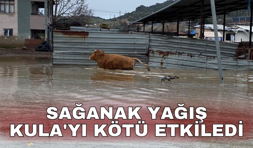 Sağanak yağış Kula'yı kötü etkiledi