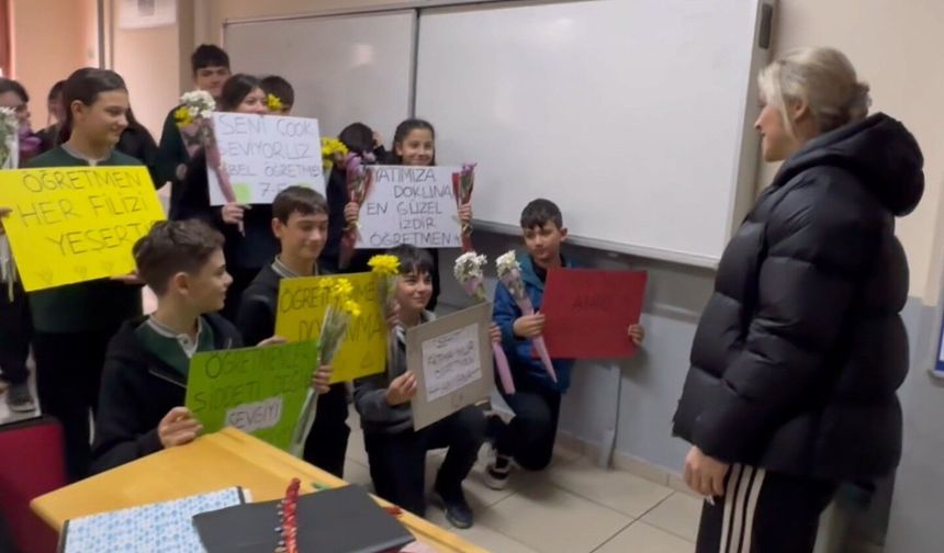 Fatma Nur öğretmenin anısına kendi öğretmenlerini mutlu ettiler