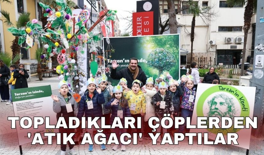 Topladıkları çöplerden 'atık ağacı' yaptılar