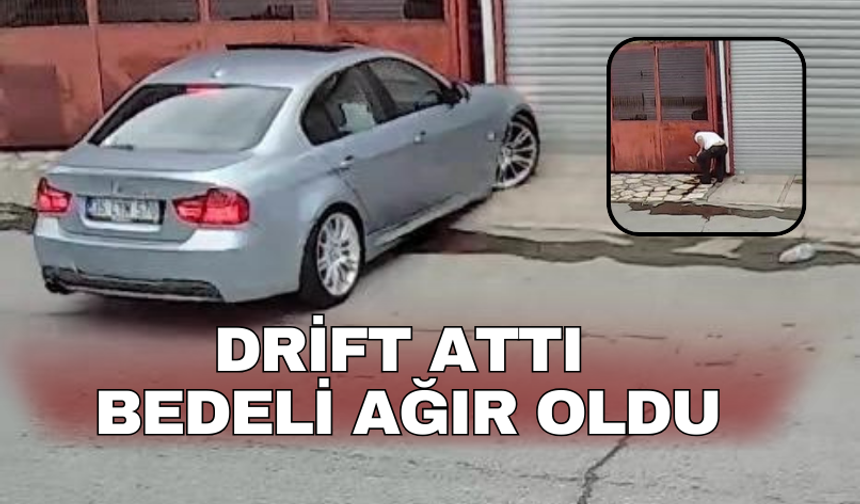 İzmir'de bir sürücü drift atarken kaza yaptı