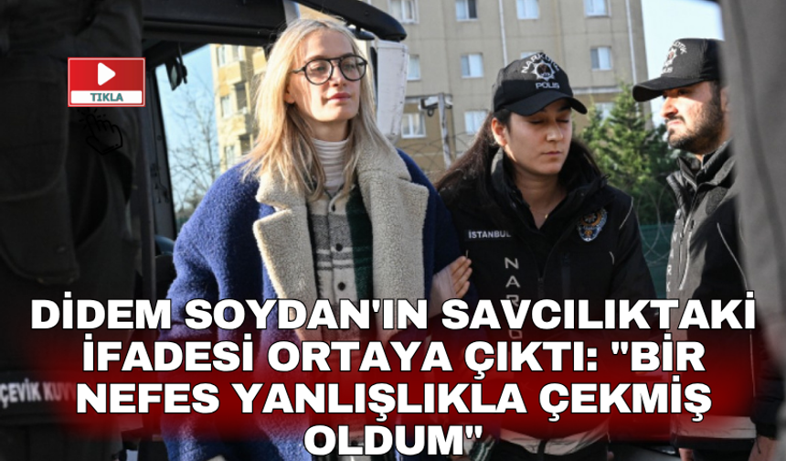 Didem Soydan'ın savcılıktaki ifadesi ortaya çıktı: "Bir nefes yanlışlıkla çekmiş oldum"