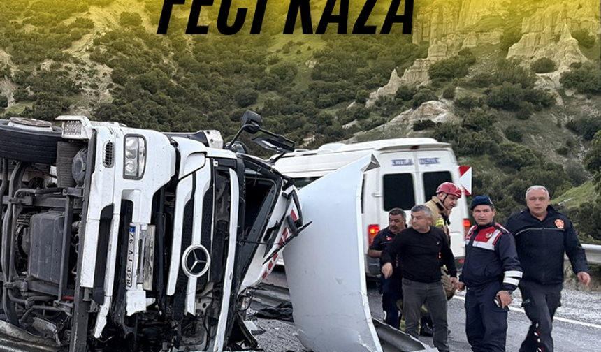 Kontrolden çıkan tır devrildi: 1 yaralı