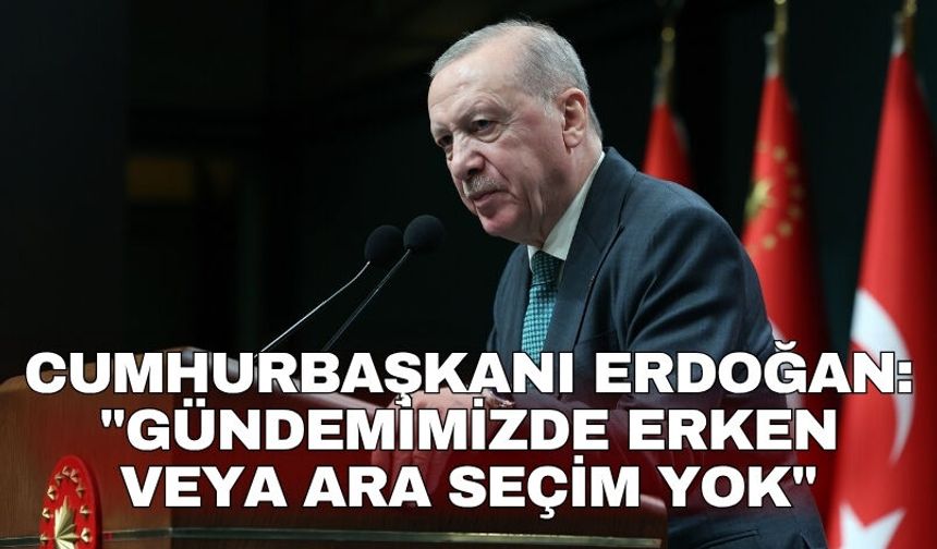 Cumhurbaşkanı Erdoğan: "Gündemimizde erken veya ara seçim yok"