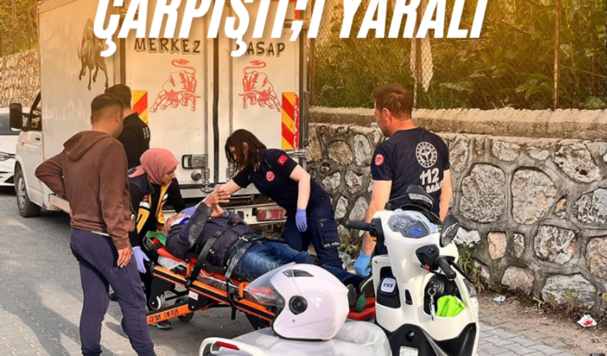 Otomobil ile motosiklet çarpıştı;1 yaralı