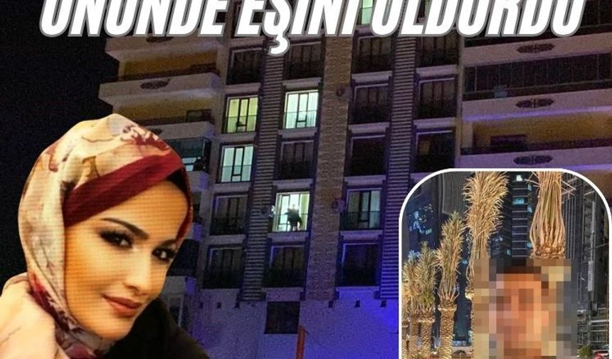 Çocuğunun gözü önünde eşini öldürdü