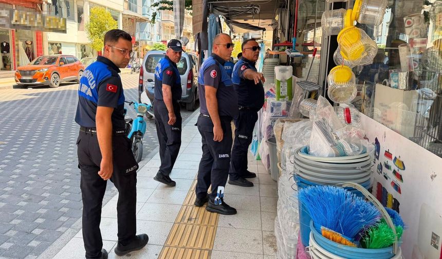 Turgutlu’da yol ve kaldırım işgallerine ortak denetim