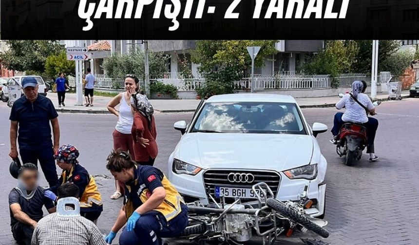Manisa'da motor ve araç çarpıştı: 2 yaralı