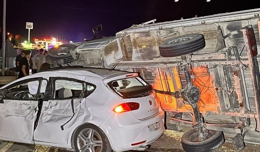Otomobil ile kamyonet çarpıştı: 1 yaralı