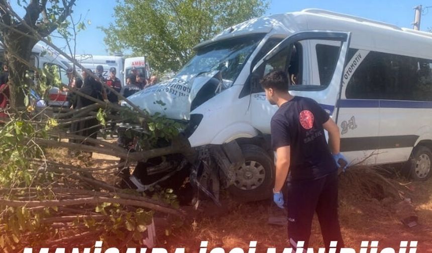 Manisa'da işçi minibüsü kazası: 14 yaralı